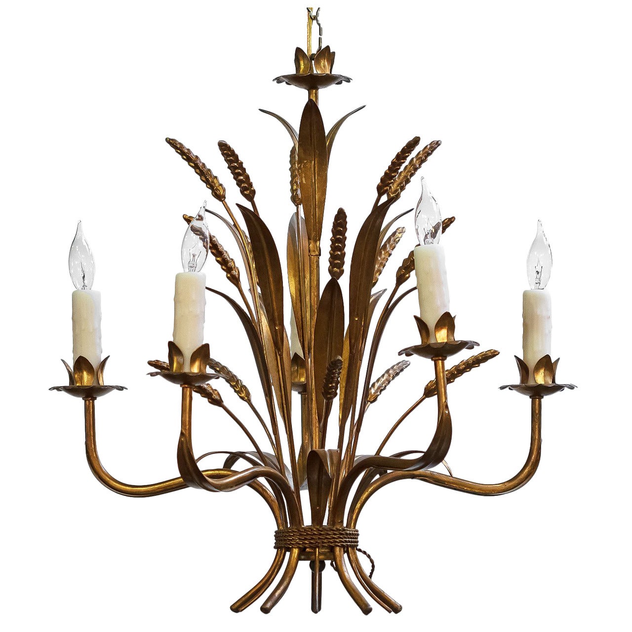 French Wheat Sheaf Five-Light Hanging Fixture