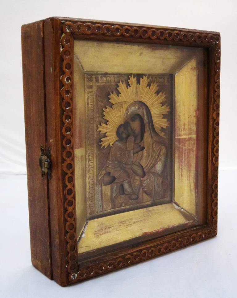 Russian Gilt Icon of Mother and Child (Mary and Jesus)