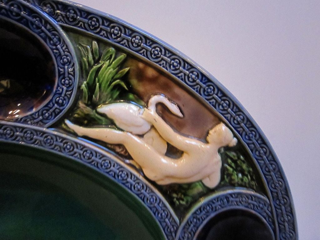 19th Century English Majolica Oval Platter by Mintons