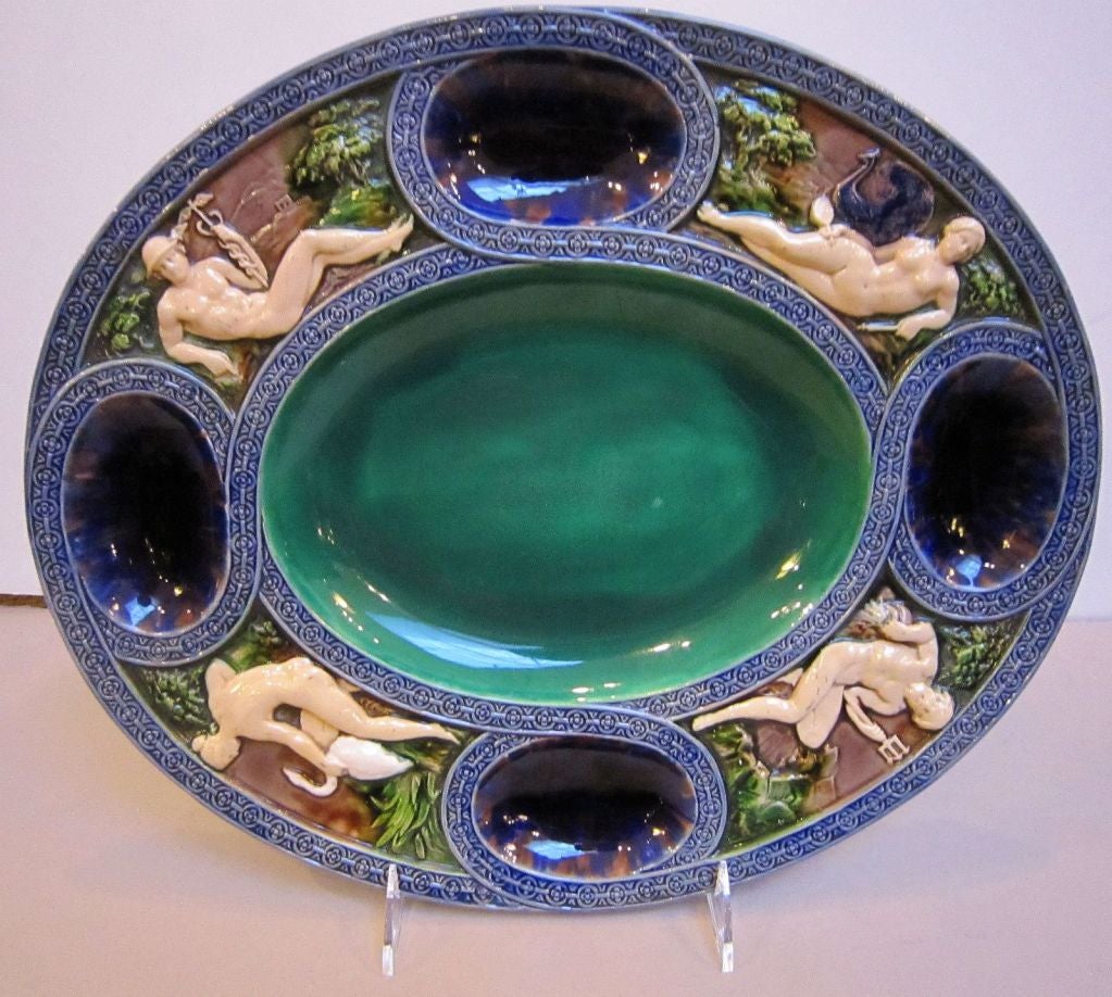 English Majolica Oval Platter by Mintons 2