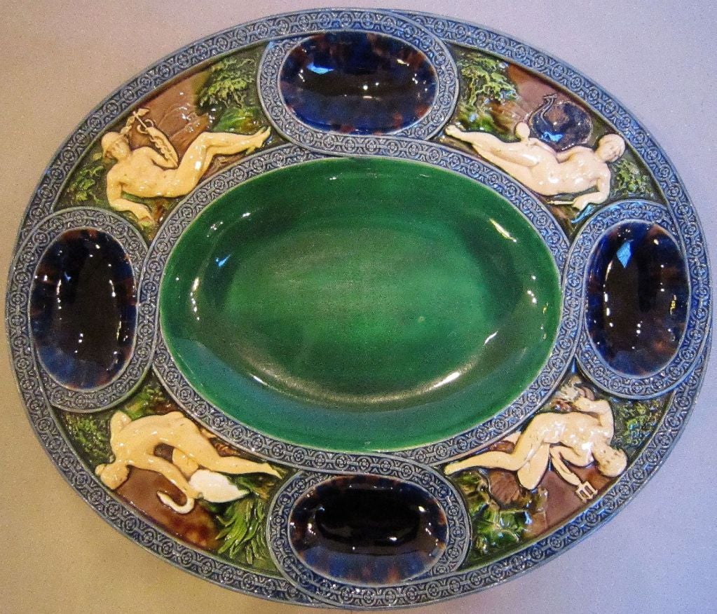 English Majolica Oval Platter by Mintons 4