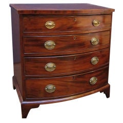 English Bow Front Small Chest of Mahogany