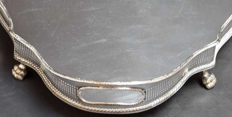 English Silver Serving or Gallery Tray 2