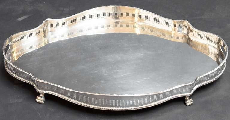 English Silver Serving or Gallery Tray 4