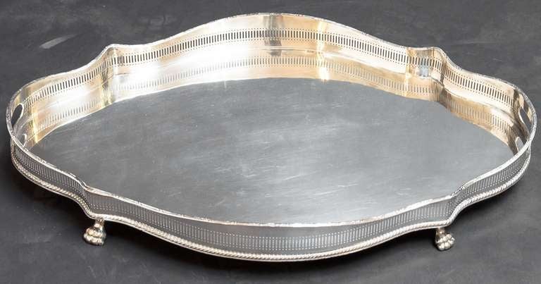 English Silver Serving or Gallery Tray 4