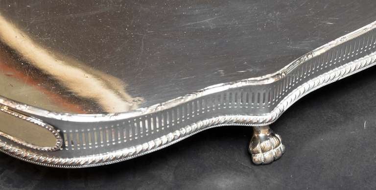 English Silver Serving or Gallery Tray 1