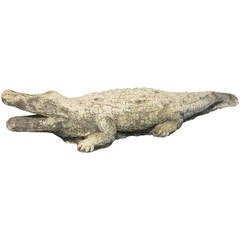 stone crocodile garden Antique English Garden Stone Crocodile