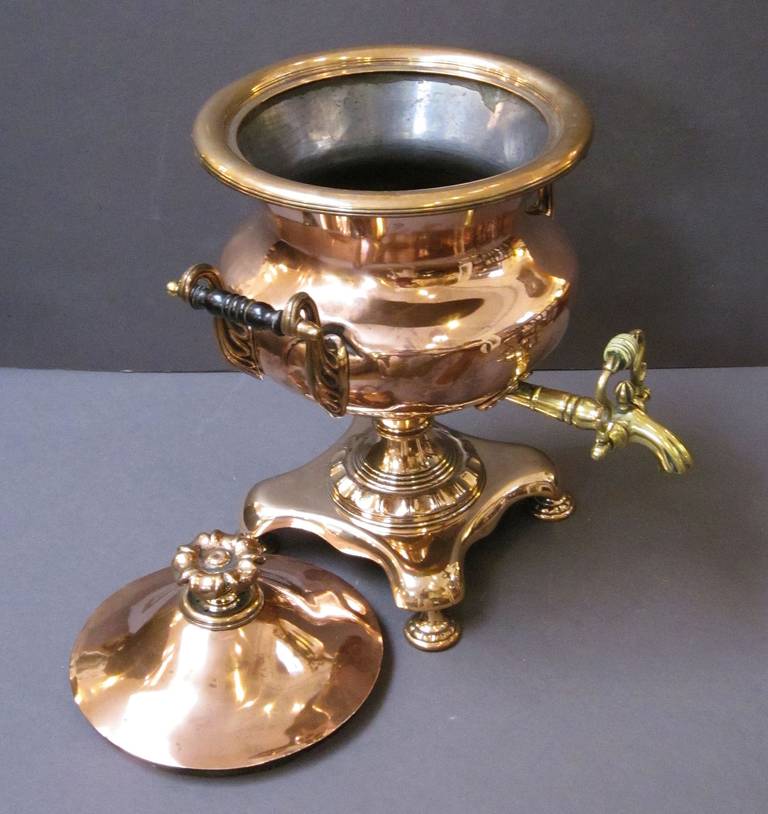 copper tea urn with brass tap