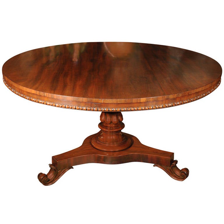 Center Table in Mahogany with Pedestal Base, Scotland