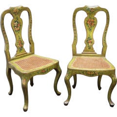 Pair of Venetian Painted Chairs