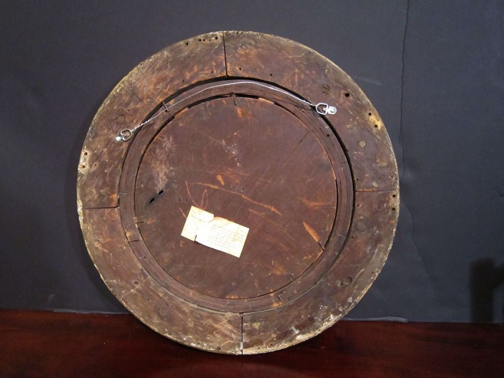 Gilt Convex Mirror from the Regency Era (Diameter 19 1/2) 10