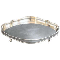 Vintage English Silver Serving or Gallery Tray