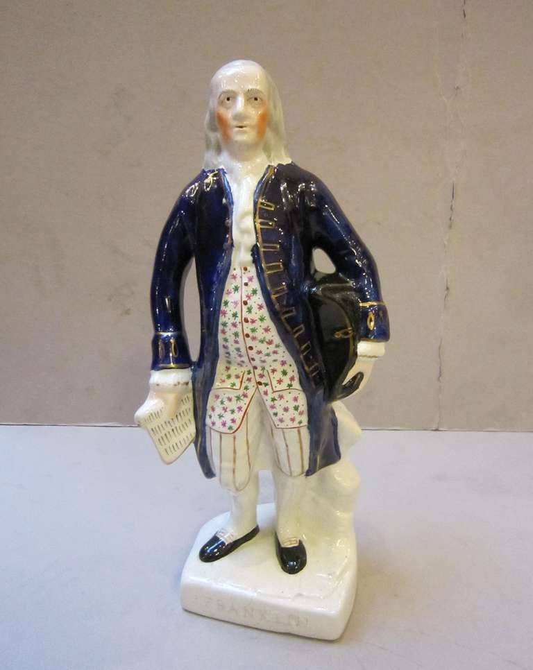 19th Century Staffordshire Figure of Ben Franklin