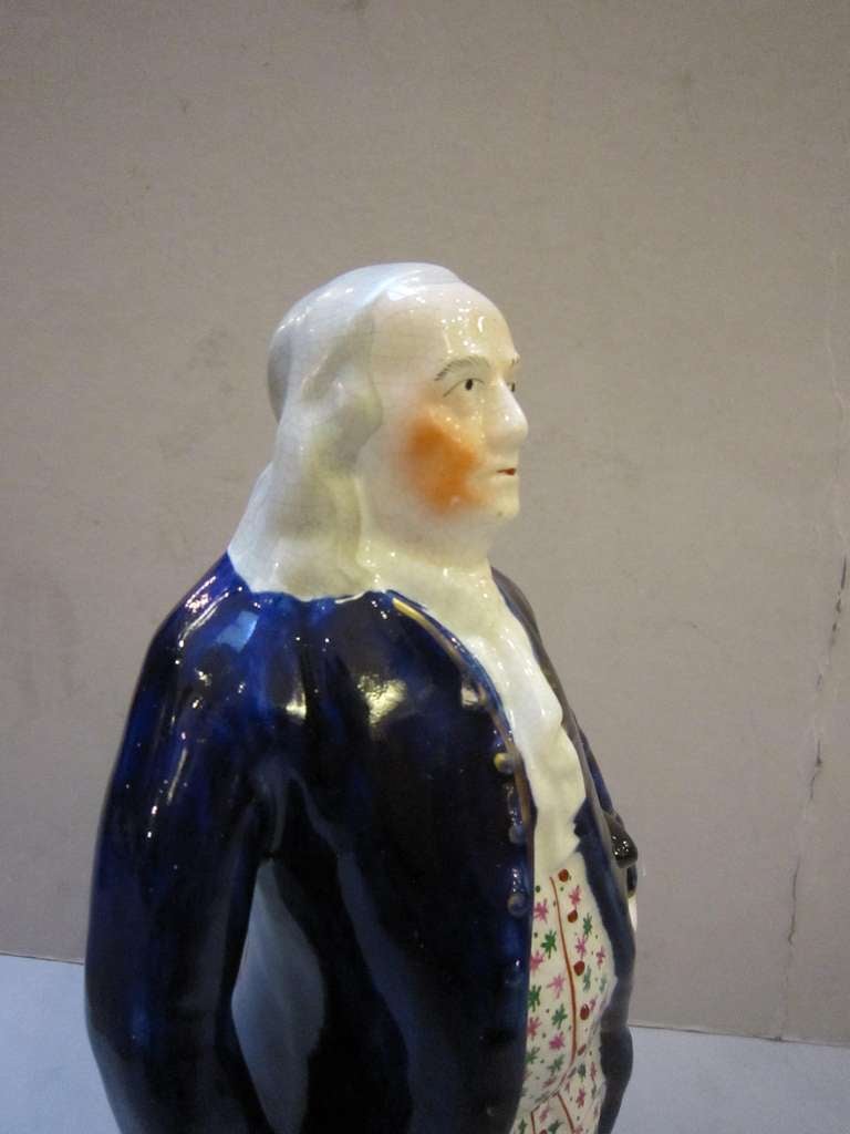 Ceramic Staffordshire Figure of Ben Franklin