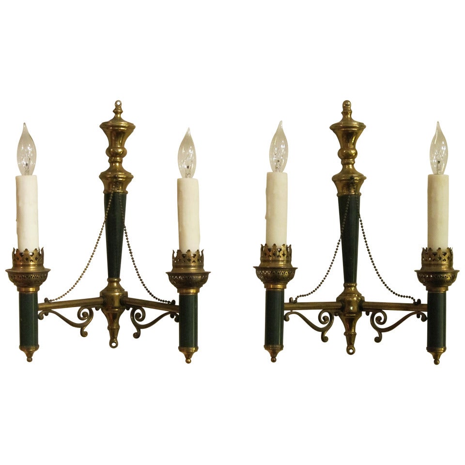 Pair of Empire or Regency Style Sconces or Wall Lights For Sale