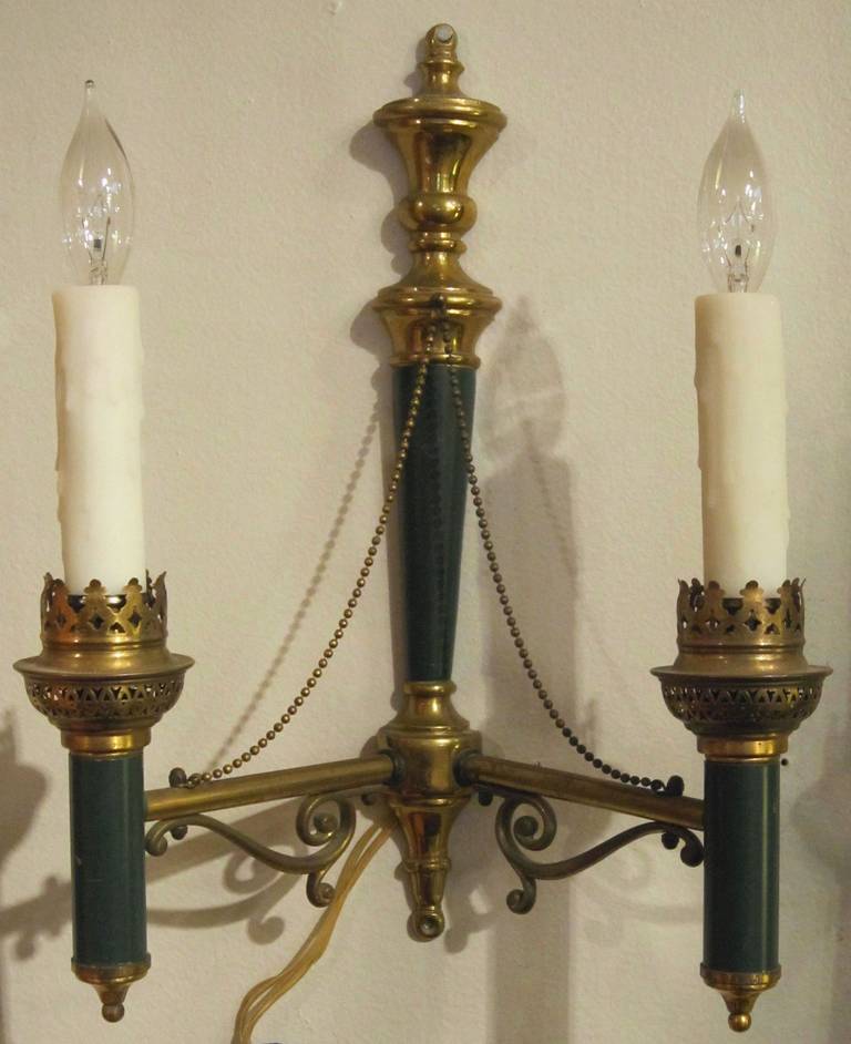 Pair of Empire or Regency Style Sconces or Wall Lights In Good Condition For Sale In Austin, TX