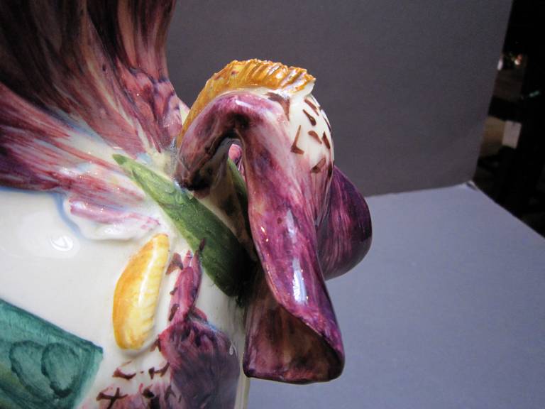 Glazed Pair of Iris Vases by Massier, Vallauris
