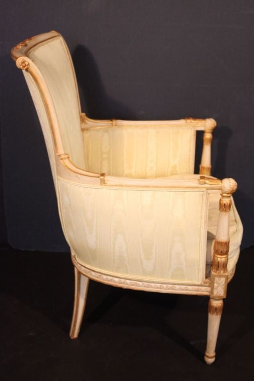 Painted Venetian Armchair with Gilt Accents