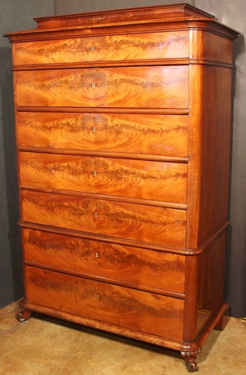 Danish Tall Boy Chest of Mahogany