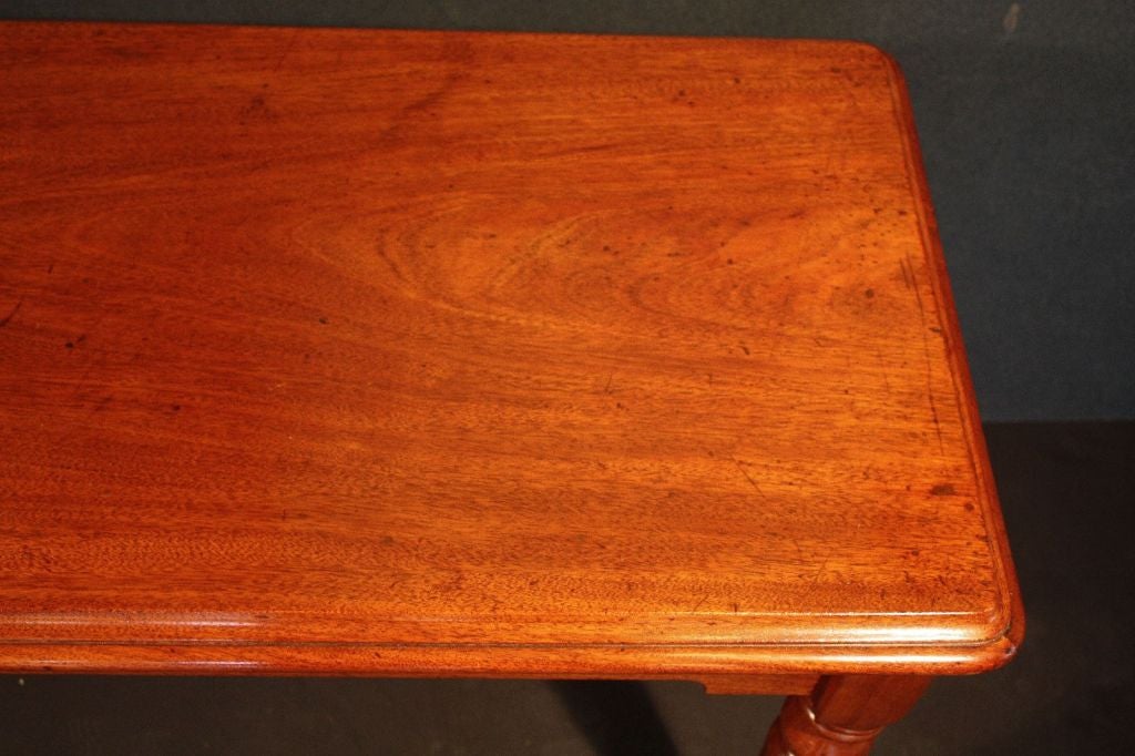 19th Century English Console or Sofa Table of Mahogany on Turned Legs For Sale