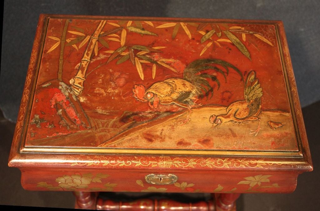 Japanese Japan-Lacquered Chinoiserie Table