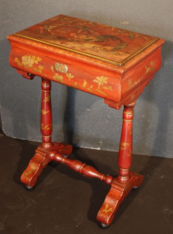 Japan-Lacquered Chinoiserie Table In Good Condition In Austin, TX
