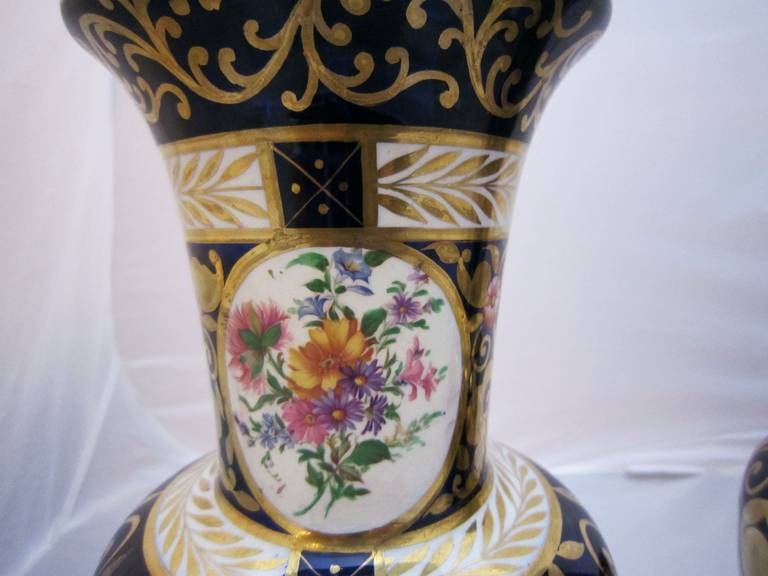 Ceramic Pair of English Flower Vases