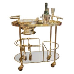 Vintage Art Deco Champagne Bar Cart by Pommery