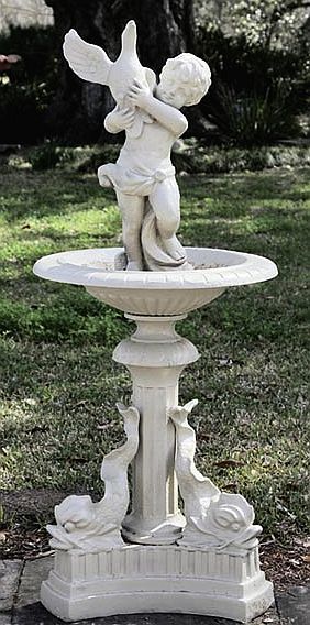 Large American Garden Birdbath in Cast Iron