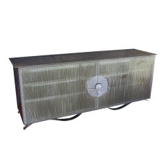 Swedish Brushed Steel And Mesh Console