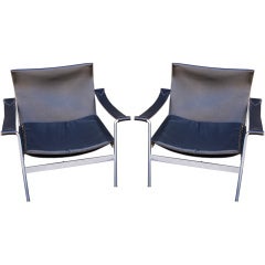 Pair of Leather Armchairs by Hans Konecke