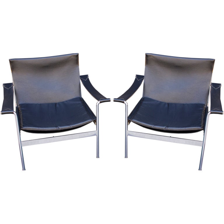 Pair of Leather Armchairs by Hans Konecke