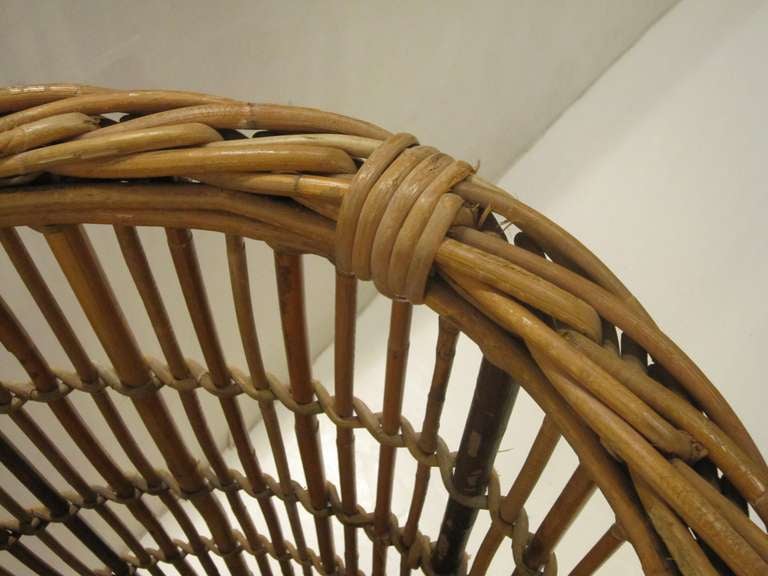 20th Century Tall English Willow Basket