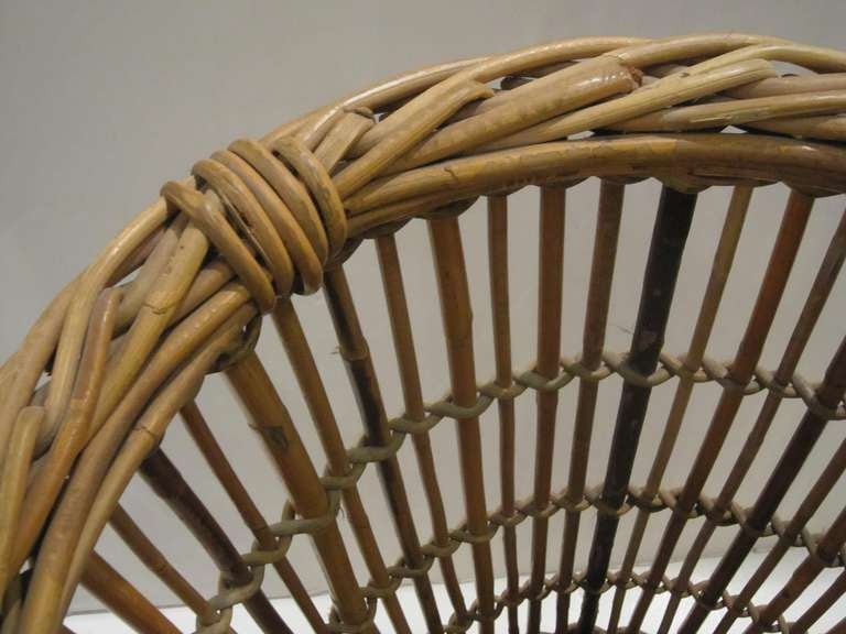Folk Art Tall English Willow Basket