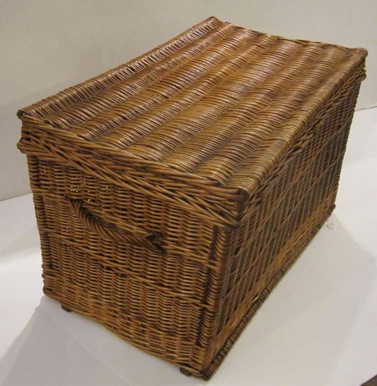 20th Century Large French Willow Basket Hamper