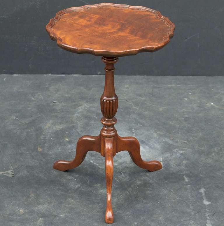 English Wine Table of Flame-Cut Mahogany