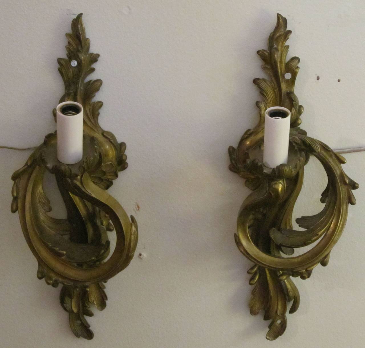 Pair of Regence Style Sconces of Gilt Bronze 3