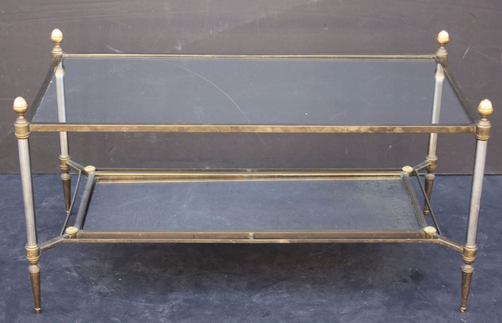 20th Century Classic French Cocktail Table with Acorn Finials