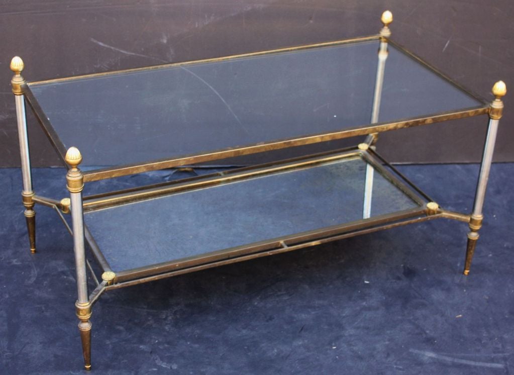 Steel Classic French Cocktail Table with Acorn Finials