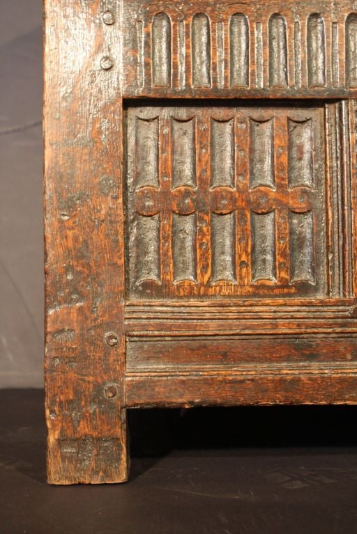 English Joined Coffer of Oak from the Restoration Period 7