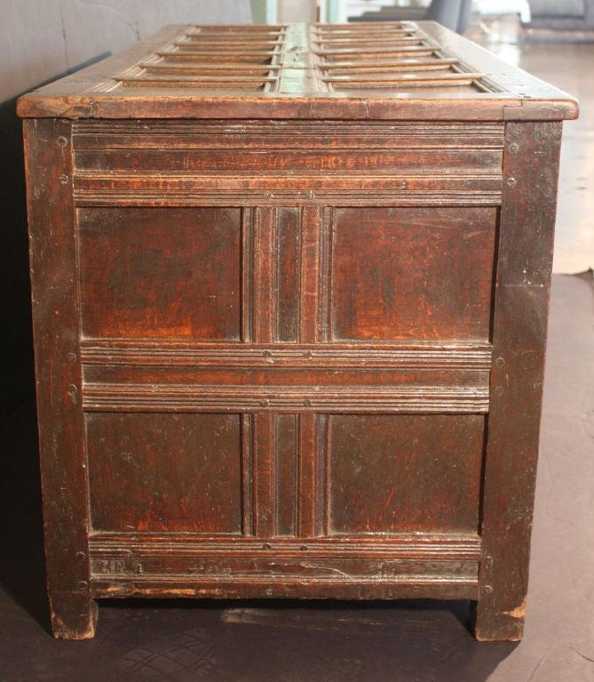 English Joined Coffer of Oak from the Restoration Period 1