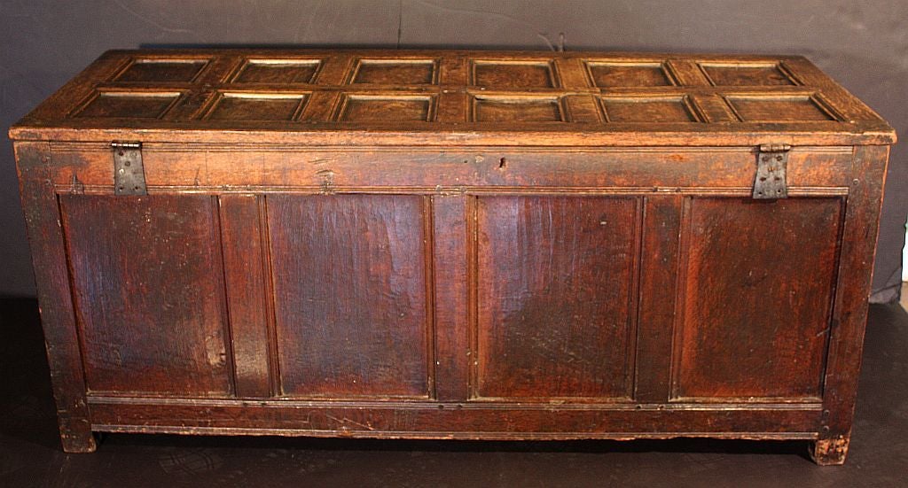 English Joined Coffer of Oak from the Restoration Period 2