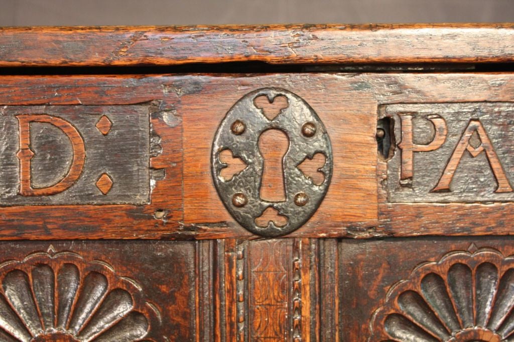 English Joined Coffer of Oak from the Restoration Period 4