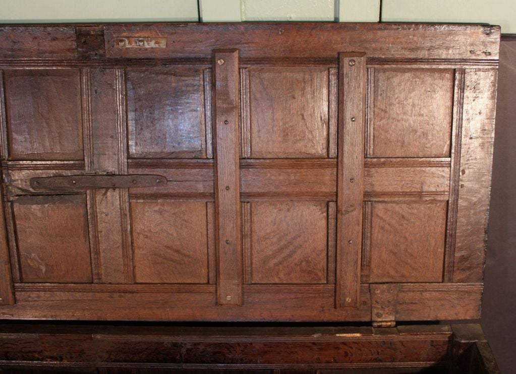 English Joined Coffer of Oak from the Restoration Period 5
