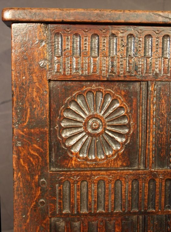 English Joined Coffer of Oak from the Restoration Period 6