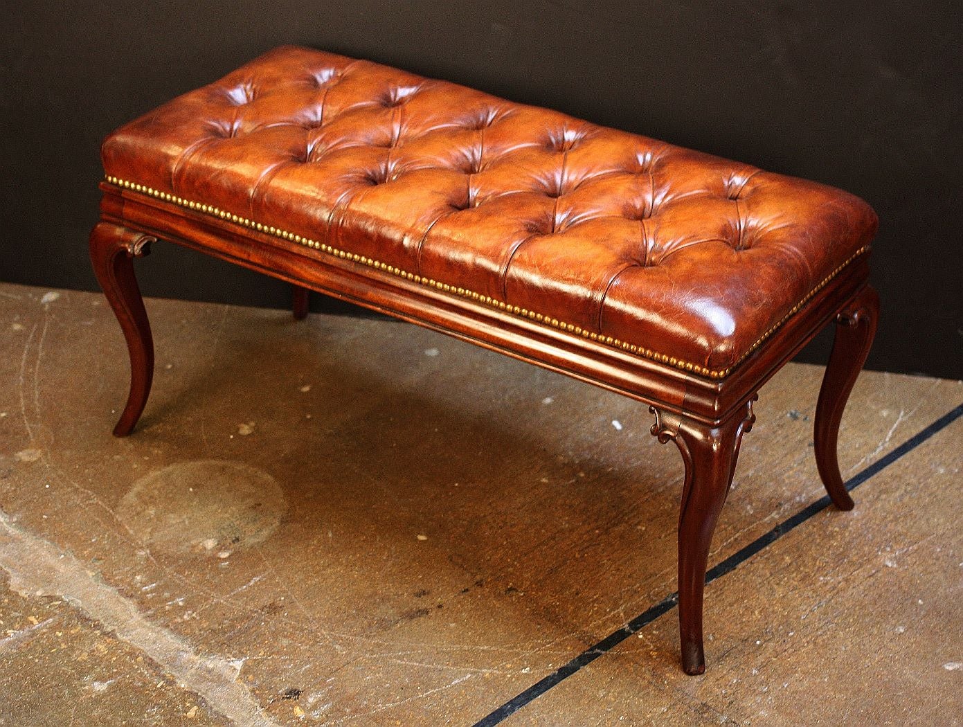 English Chesterfield Bench (Two Available - Priced Individually)
