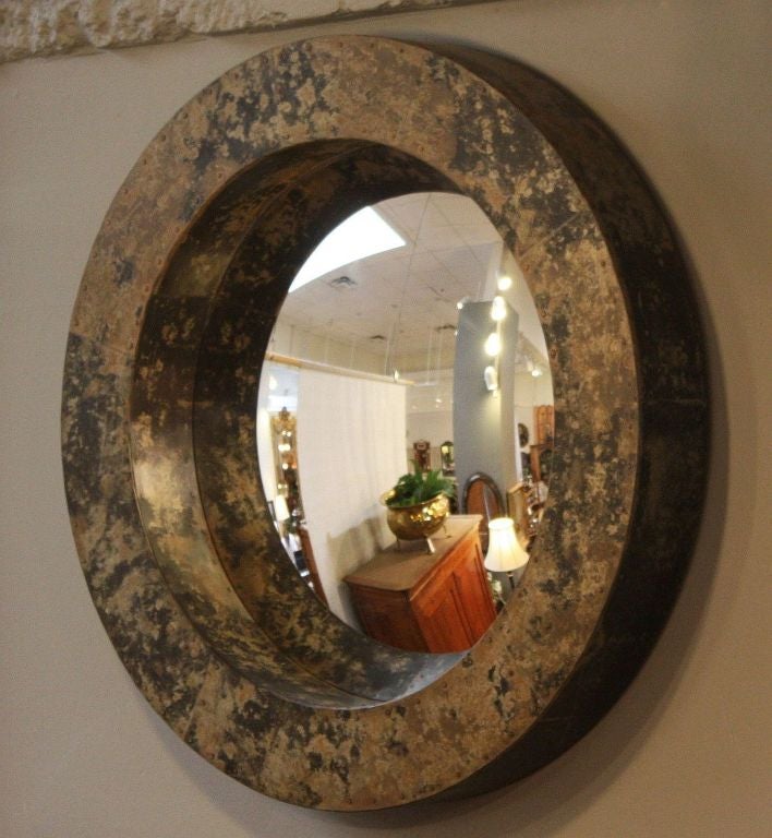 English Large Industrial Zinc Convex Mirror