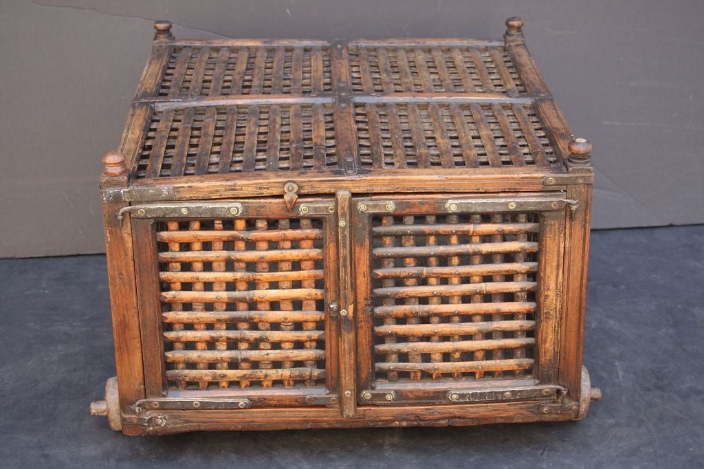 Rolling Cart or Market Cage from British Colonial India