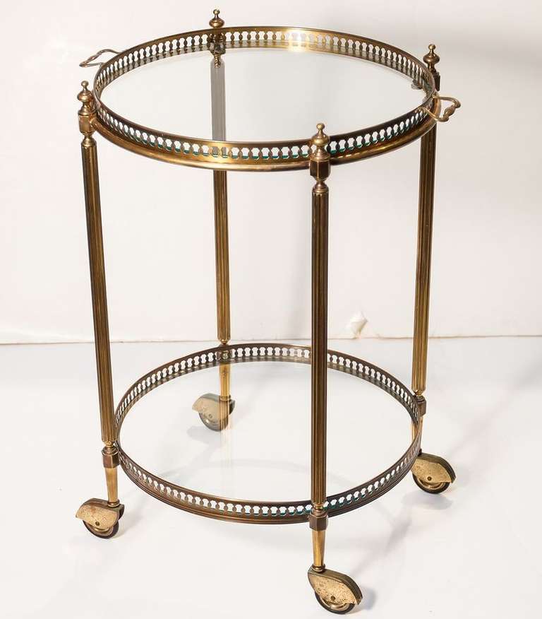French Round Rolling Drinks Cart