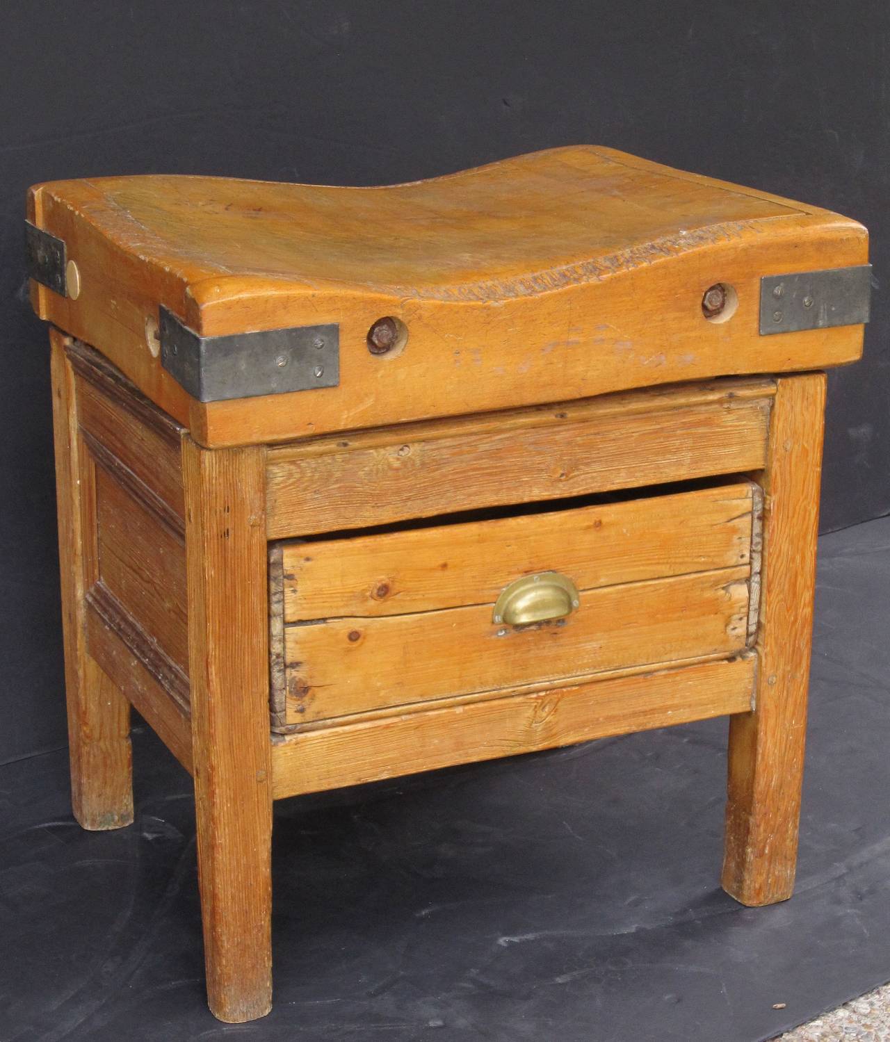 British Butcher's Chopping Block Table on Stand